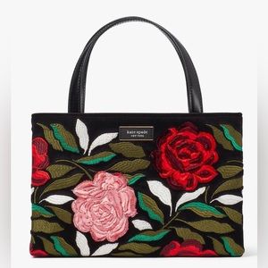 NWT Kate Spade ♠️ Sam Icon Rose Garden Velvet Small Tote
